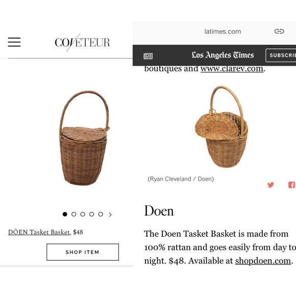 Last One! NWT DÔEN Tasket Basket - Natural - Picture 8 of 8